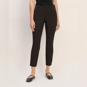 EVERLANE The Bi-Stretch Work Pant Black 4 Side Zip Slim Leg